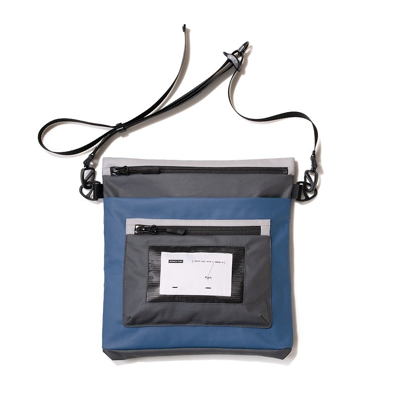 Cotton rubber bag light blue - กระเป๋าแมสเซนเจอร์ - ผ้าฝ้าย/ผ้าลินิน สีน้ำเงิน
