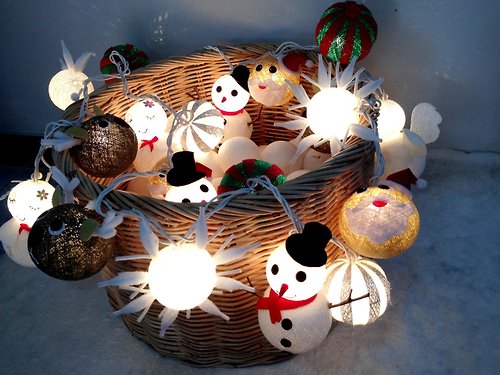 ddlights 20 Christmas set cotton ball string lights Cotton ball string lights