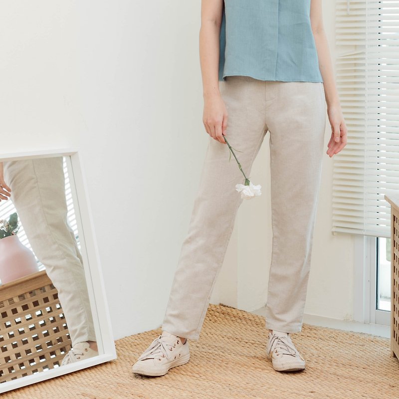 【Off-season sale】Linen Pants Natural - Women's Pants - Linen Khaki