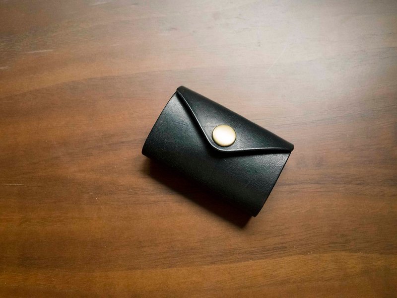 Full vegetable tanned leather earphone hub-black - ที่เก็บสายไฟ/สายหูฟัง - หนังแท้ สีดำ