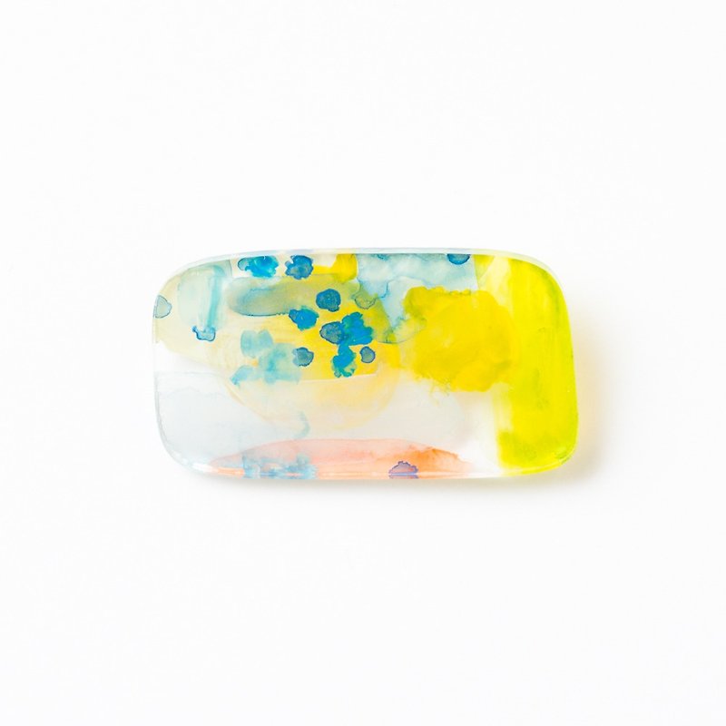 Brooch of painting - Brooches - Acrylic Yellow