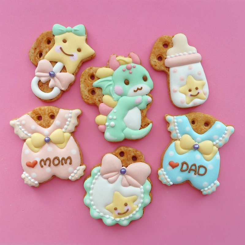 [Customized] Baby Star Dragon/Saliva Collection Biscuit/Baby Girl/4 Months Saliva Collection/A Must for a Good Life/Dragon - Handmade Cookies - Fresh Ingredients 