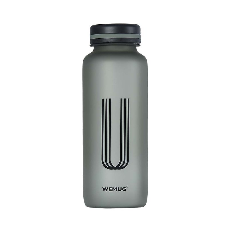 【日本暢銷商品】WEMUG 設計禮物 - 霧光質感神秘 大容量 運動水瓶/水壺 (U字樣款式) - 水壺/水瓶 - 塑膠 黑色
