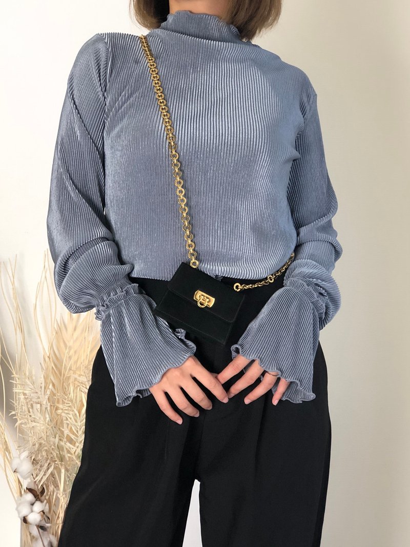 [日本直送，品牌二手包] Salvatore Ferragamo 單肩包，黑Gancini 絨面革，微型鏈條，舊款 2vcp4r - 側背包/斜背包 - 真皮 黑色