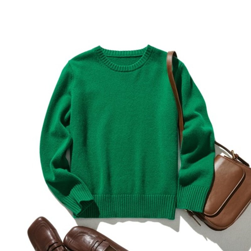 A 100% Merino wool sweater pullover that you'll want to wear every day, green 231102-4 - Women's Tops - Wool 