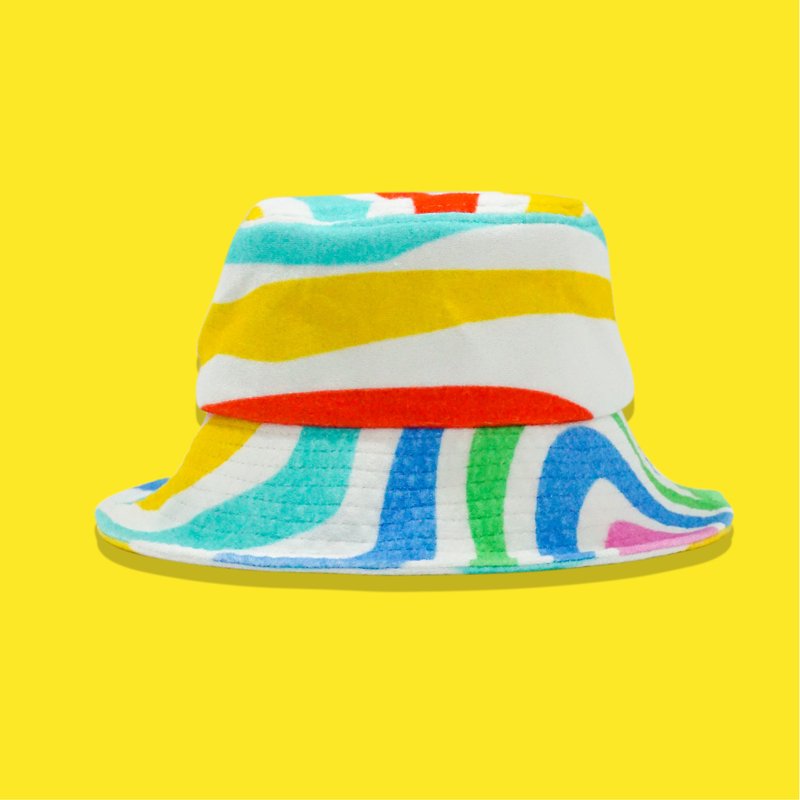 BUCKET HAT - RED STRIPES PATTERN - Hats & Caps - Other Materials Multicolor