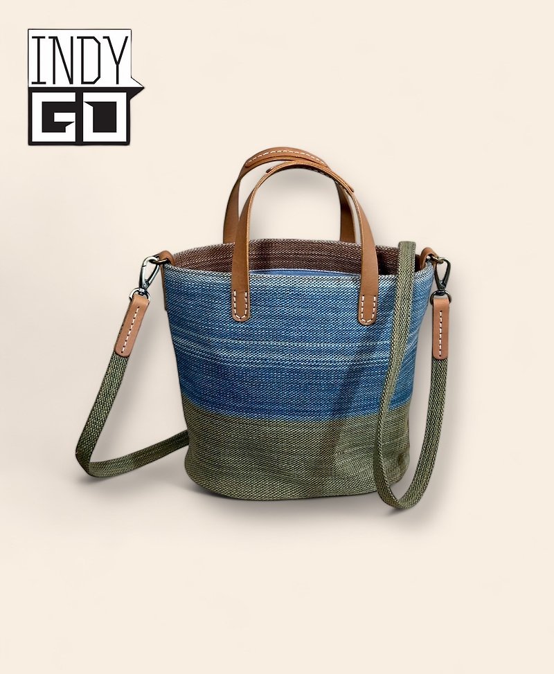 INDYGO 007 Hand Woven 2-way Bag - Handbags & Totes - Cotton & Hemp Green