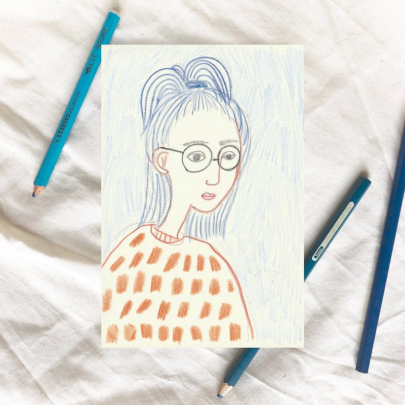 Parallel Universe You Like Yan Paint/Water Colored Pencil/Postcard Paper by Cosmic Douhua - Customized Portraits - Paper Multicolor