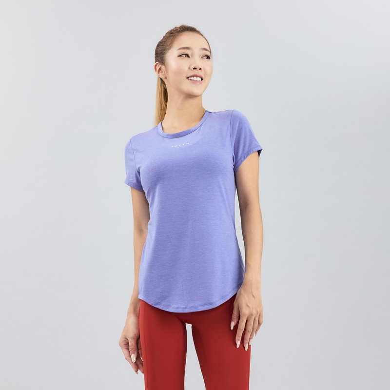 [THFTH] Yuori Tencel Round Swing Sports Top [Glacier Blue] Skin-friendly, breathable, three-dimensional waist - ชุดกีฬาผู้หญิง - วัสดุอื่นๆ สีน้ำเงิน