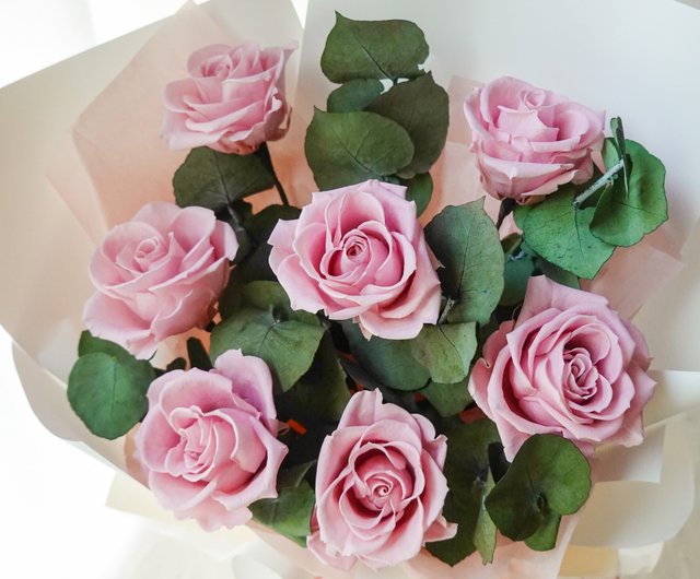 永遠の7本のバラの花束～ピュアピンク～ - ショップ afternoon flower
