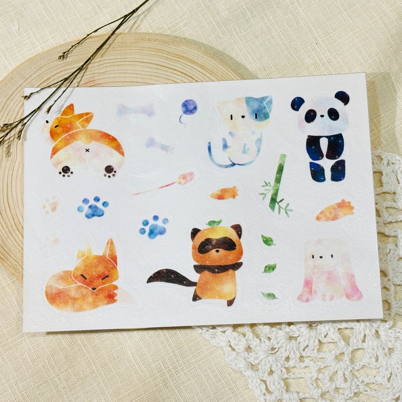 星空動物-手帳貼紙 - 貼紙 - 紙 