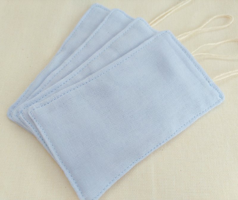 A set of six blue double-layer cotton double yarn environmental protection hanging ear small cloth cotton wash towel - Towels - Cotton & Hemp Blue