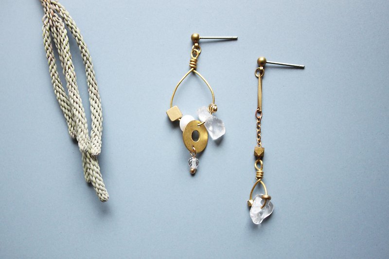 Rain - earring  clip-on earring - Earrings & Clip-ons - Copper & Brass Transparent