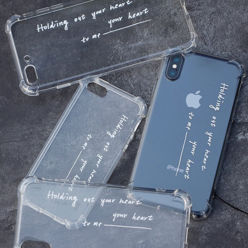 Holding your heart your heart to me - iPhone case - เคส/ซองมือถือ - พลาสติก สีใส