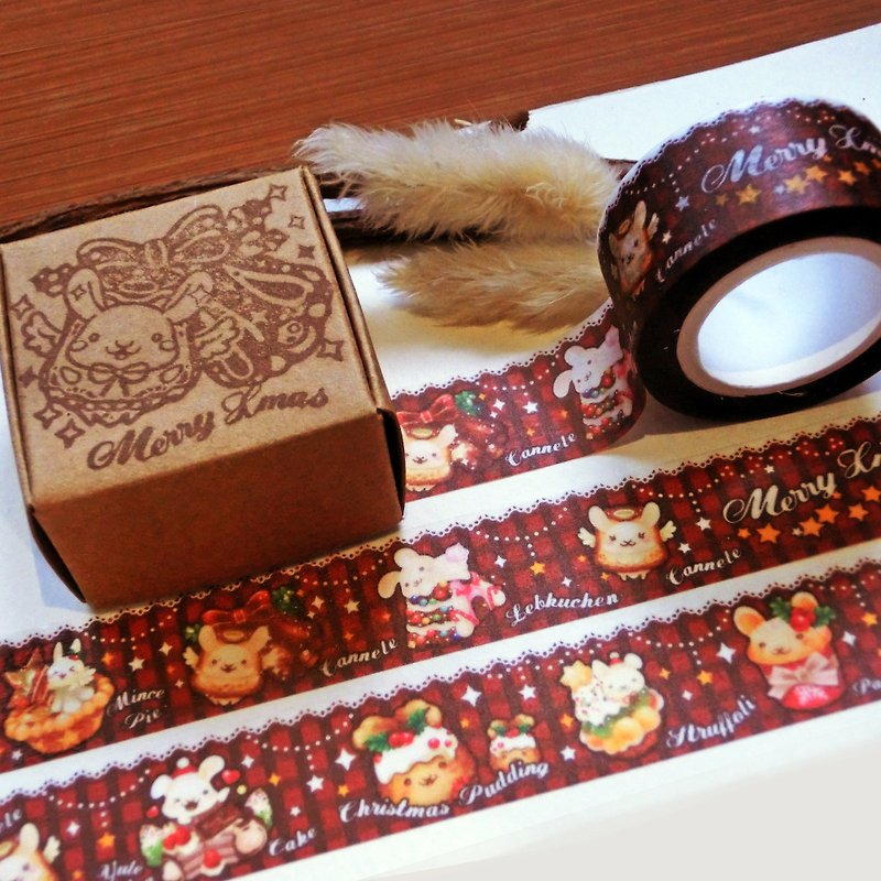 Mrs.Tinaクリスマス兎のマスキングテープ - マスキングテープ - 紙 レッド