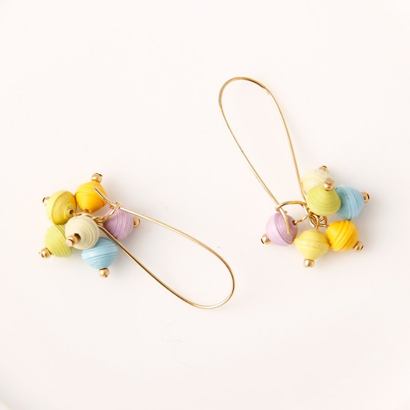 MUSEV Macarons Popcorn Earrings - ต่างหู - กระดาษ หลากหลายสี