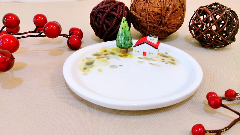 Sweet Home Undergrowth Selection Sweet Home Underglaze shape plate dessert plate jewelry plate 1 - Small Plates & Saucers - Porcelain Multicolor