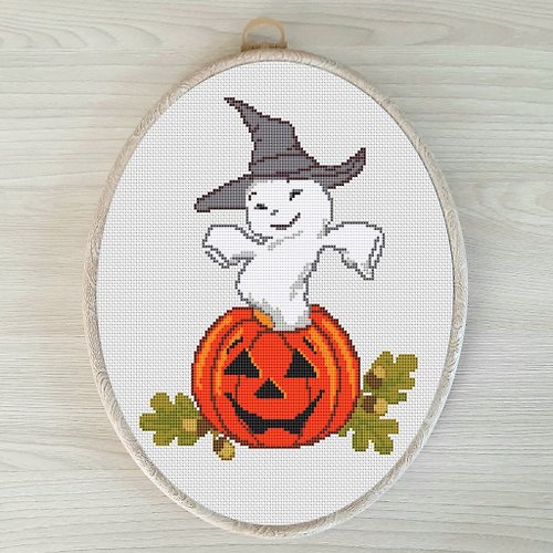 Embroidery Dreams 十字繡 萬聖節南瓜 刺繡圖案 Cross stitch Halloween pumpkin pattern pdf Easy embroidery