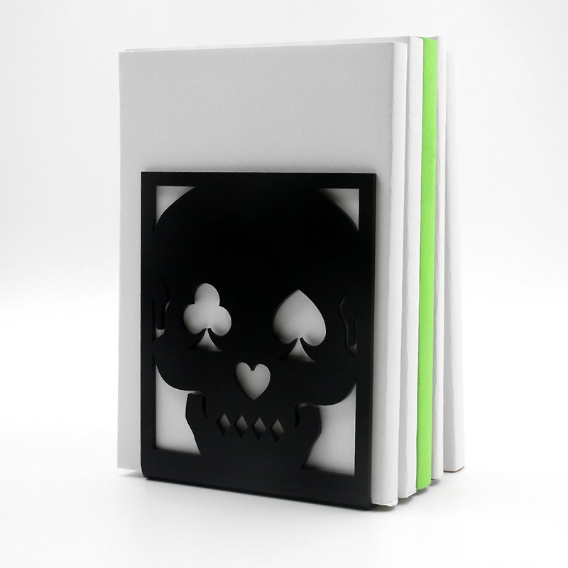 Poker Skull Bookend , Modern And Minimalistic Style. - Storage - Plastic Black