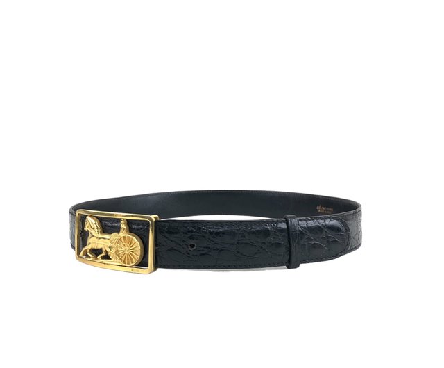Direct from Japan, branded used bag] CELINE Belt Black Horse