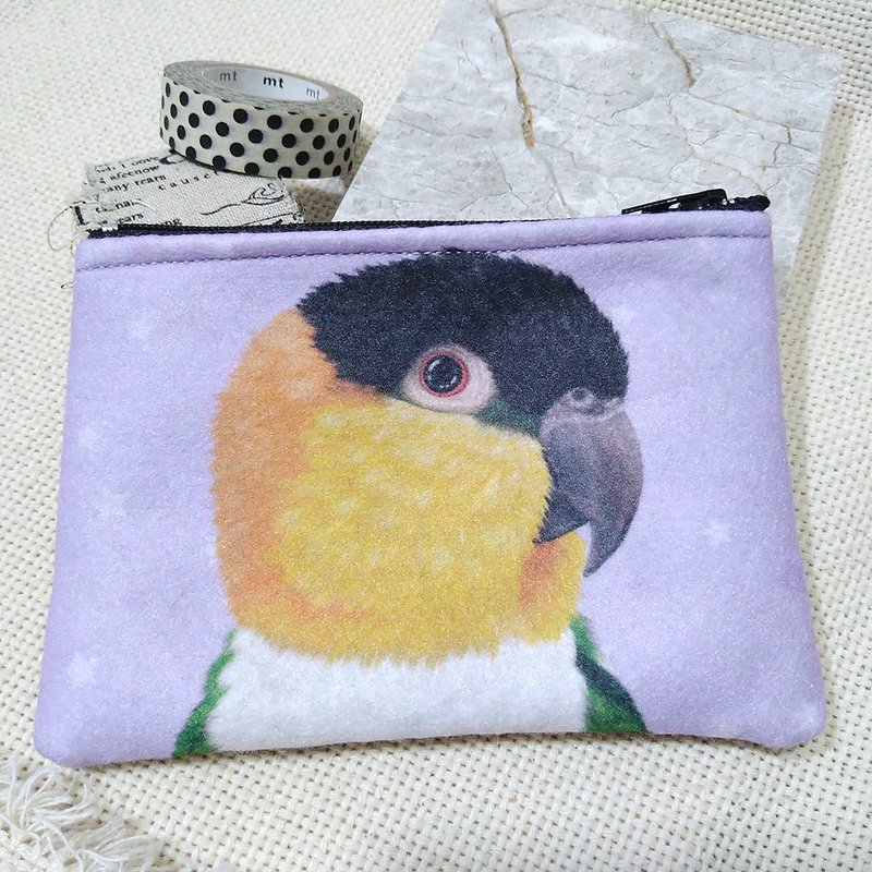 Black-headed Keck Parrot-Nonwoven Coin Purse - Coin Purses - Other Man-Made Fibers 