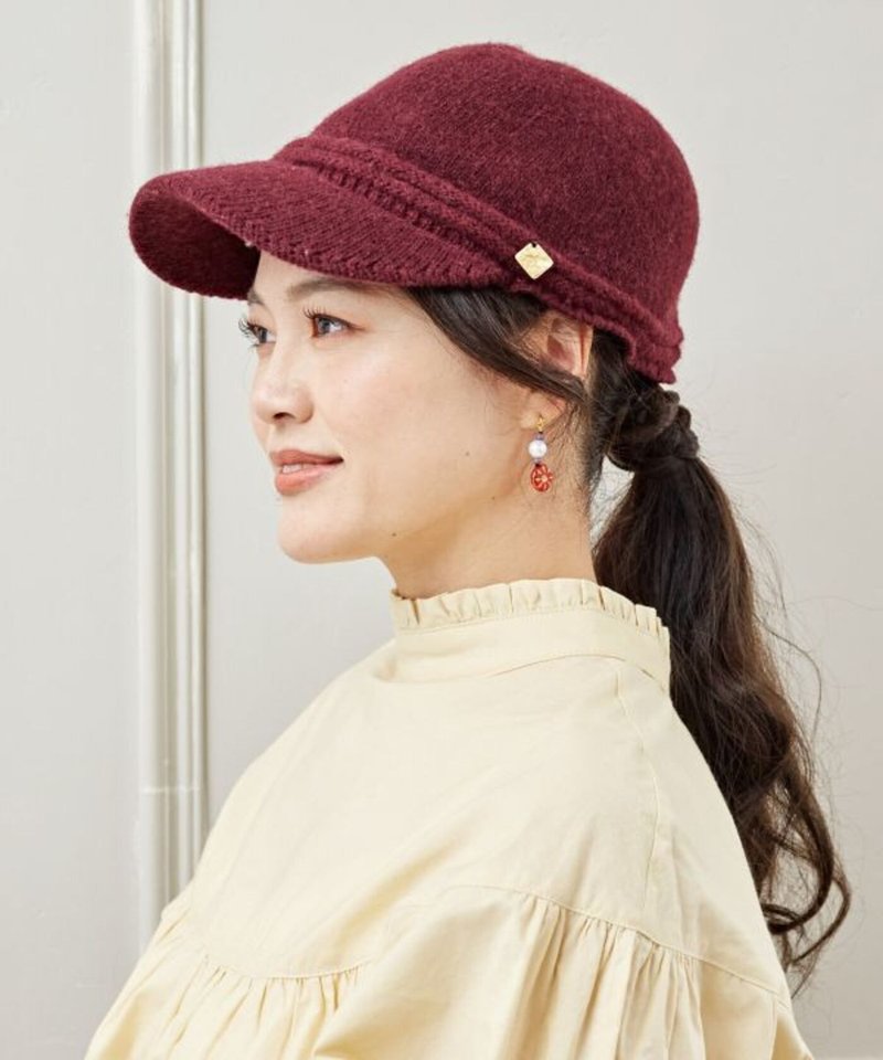 [Popular Pre-Order] Lightweight Knitted Wool Equestrian Hat with Exquisite Gold Decorations (4 Colors) LCYP4306 - หมวก - วัสดุอื่นๆ 