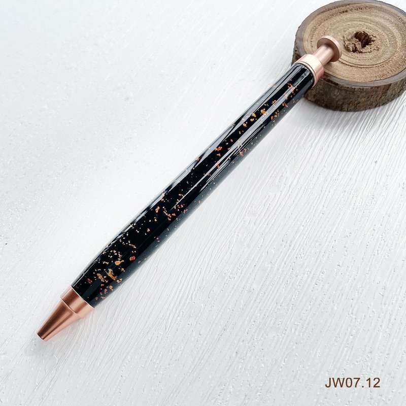 Jwood-based wood art lacquer Nimaki-e ballpoint pen (+ portable leather case) Wood: Indonesian ebony - ไส้ปากกาโรลเลอร์บอล - ไม้ 