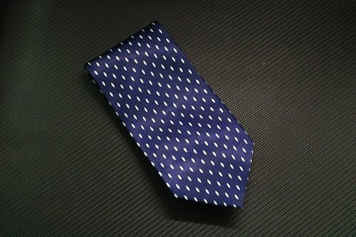 壞紳士 深夜藍橢圓形花紋真絲領帶紳士商務禮盒裝