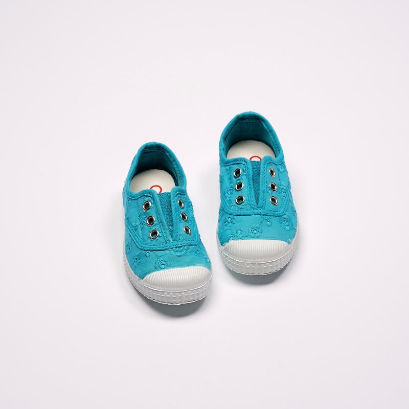 西班牙國民帆布鞋 CIENTA 70998 16 寶石藍 提花布料 童鞋 - 童裝鞋 - 棉．麻 白色