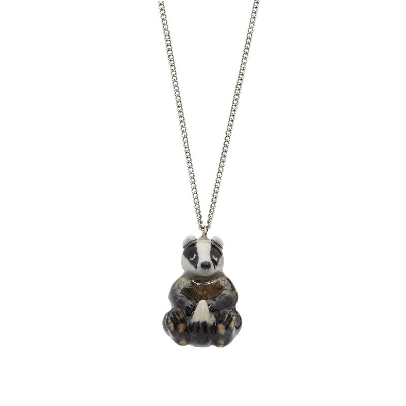 And Mary Sitting Badger  Necklace - Necklaces - Porcelain 