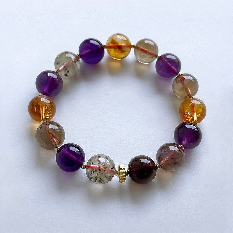 Gemstone series natural mineral Aurora 11 mm bracelet - Bracelets - Gemstone Multicolor