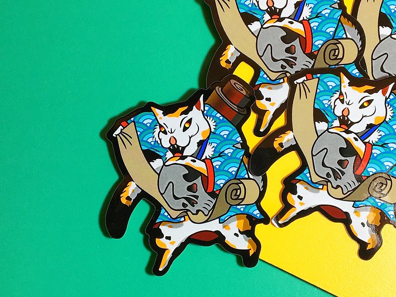 Fake cat - kimono version / sticker - สติกเกอร์ - วัสดุกันนำ้ หลากหลายสี