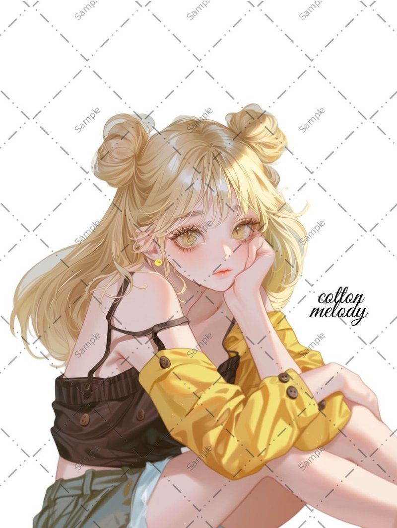 original sticker no.1161 人物ステッカー オリジナルステッカー 人物ステッカー 女の子ステッカー オリジナル人物ステッカー - 貼紙 - 紙 