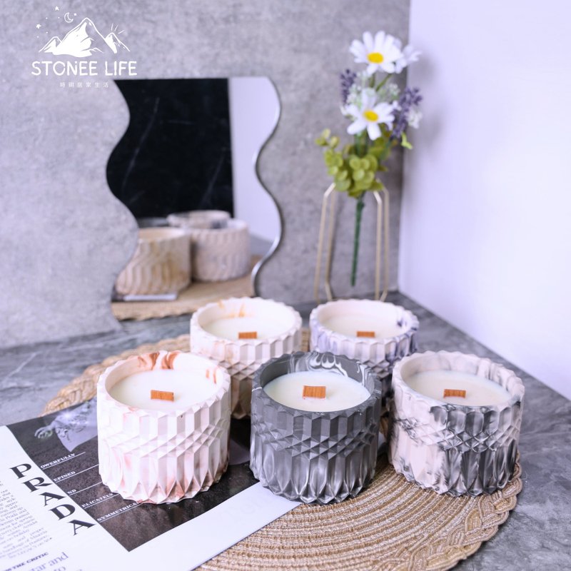 Scented Candle [Crystal Plaid Style] A002 - Candles & Candle Holders - Stone 