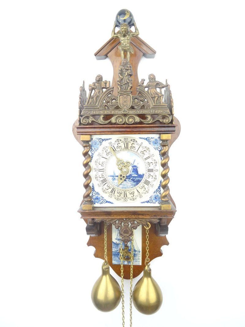 Zaanse DELFT Dutch Wall Clock Vintage Antique 8 day (Warmink WUBA