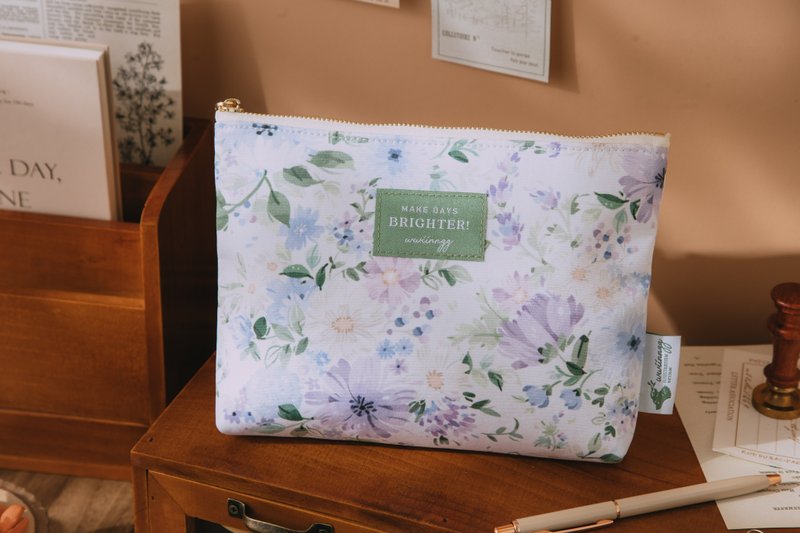 Printed storage bag - Liuguang Morning Dew - กระเป๋าเครื่องสำอาง - เส้นใยสังเคราะห์ สีน้ำเงิน