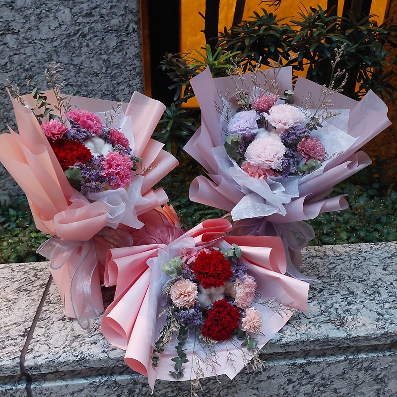 INS小清新韓式康乃馨永生花束 乾燥花永生花束 母親節禮物 - 裝飾/擺設  - 植物．花 多色