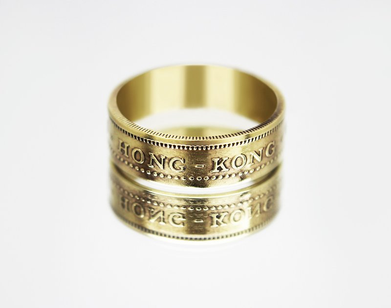 Hong Kong Coin Ring 50 cents 1977-1980 hong kong ring coin rings for men - แหวนทั่วไป - โลหะ 