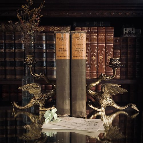 CT歐美老件古董雜貨舖 1906年百年Jane Austen 傲慢與偏見限量原文彩色插圖版
