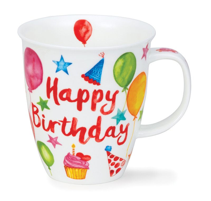 【100% Made in England】Bone China Mug for Birthday Party - Mugs - Porcelain Multicolor