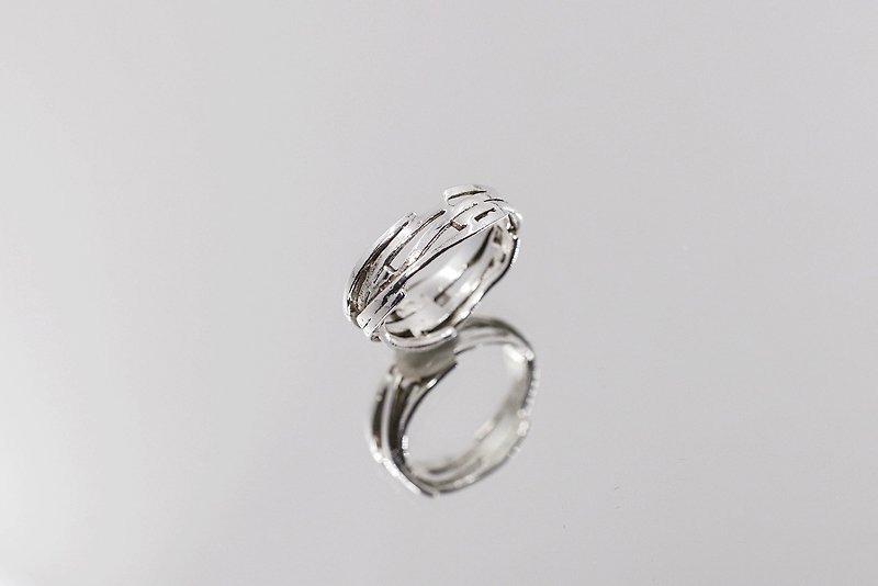 【Half-mu light】Wooden ring - General Rings - Sterling Silver Silver