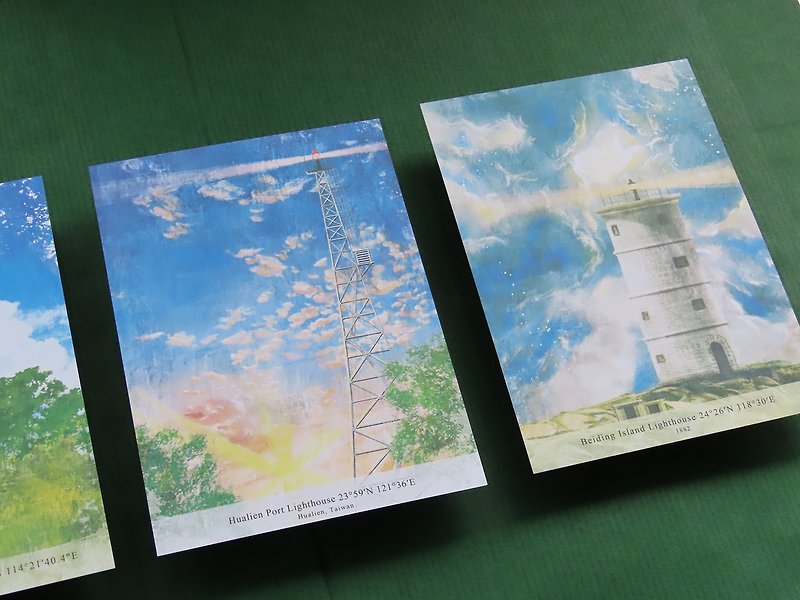灯台ポストカードセット - カード・はがき - 紙 ブルー