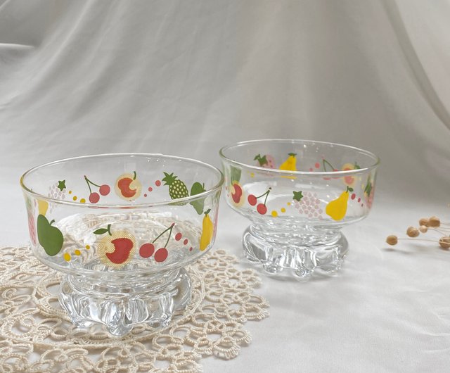 アンティーク アイスクリーム皿 気泡ガラス 4セット アンティーク アイスクリーム皿 気泡ガラス 4セット