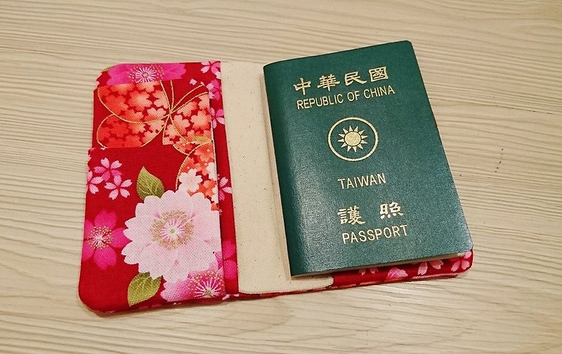 Travel passport cover passport holder book clothes Japanese cherry - ที่เก็บพาสปอร์ต - ผ้าฝ้าย/ผ้าลินิน หลากหลายสี