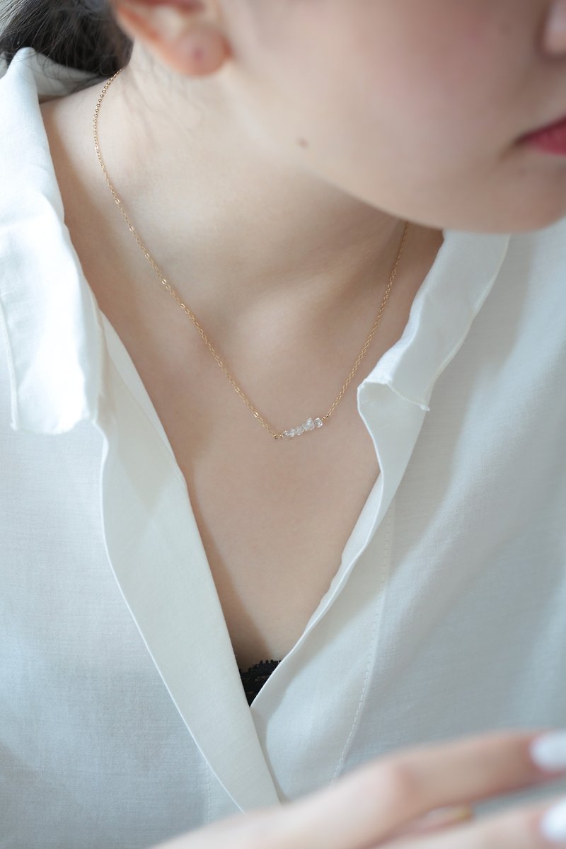 Herkimon Necklace│ Eliminate negative energy and help the growth of the soul - สร้อยคอ - คริสตัล ขาว