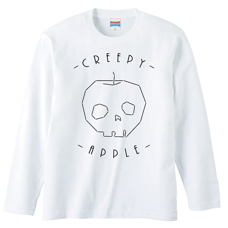 ロングスリーブTシャツ / Creepy apple - Tシャツ メンズ - コットン・麻 ホワイト