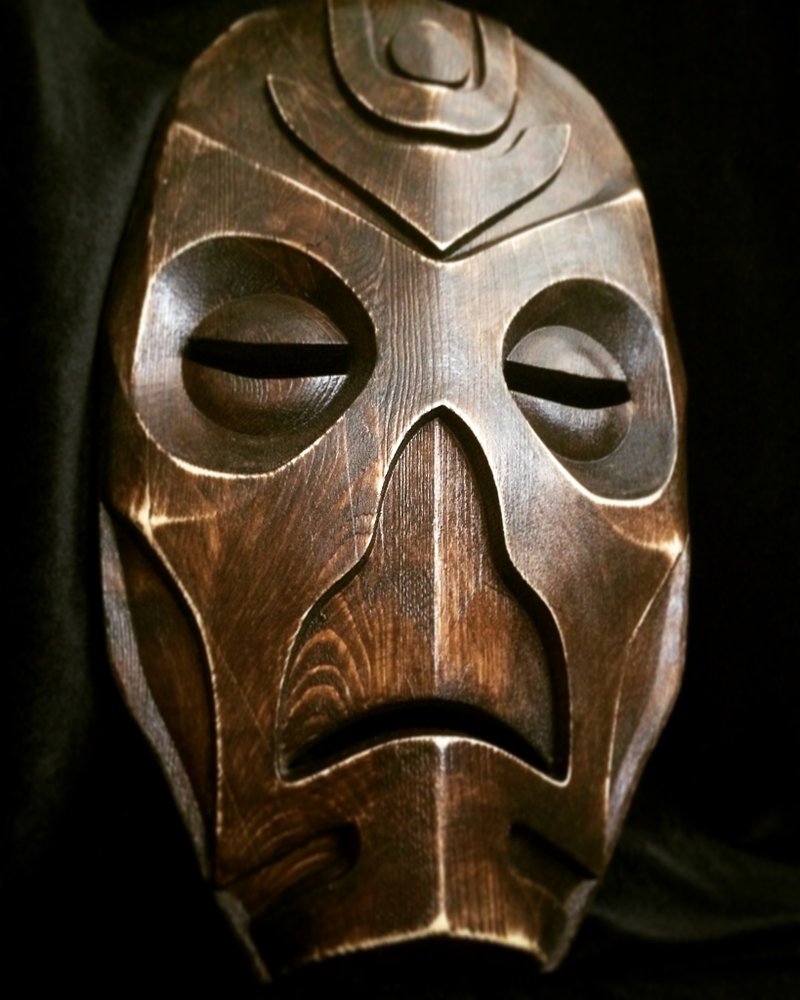 Skyrim Dragon Priest mask wall decor Dovakin skyrim - 壁貼/牆壁裝飾 - 木頭 咖啡色