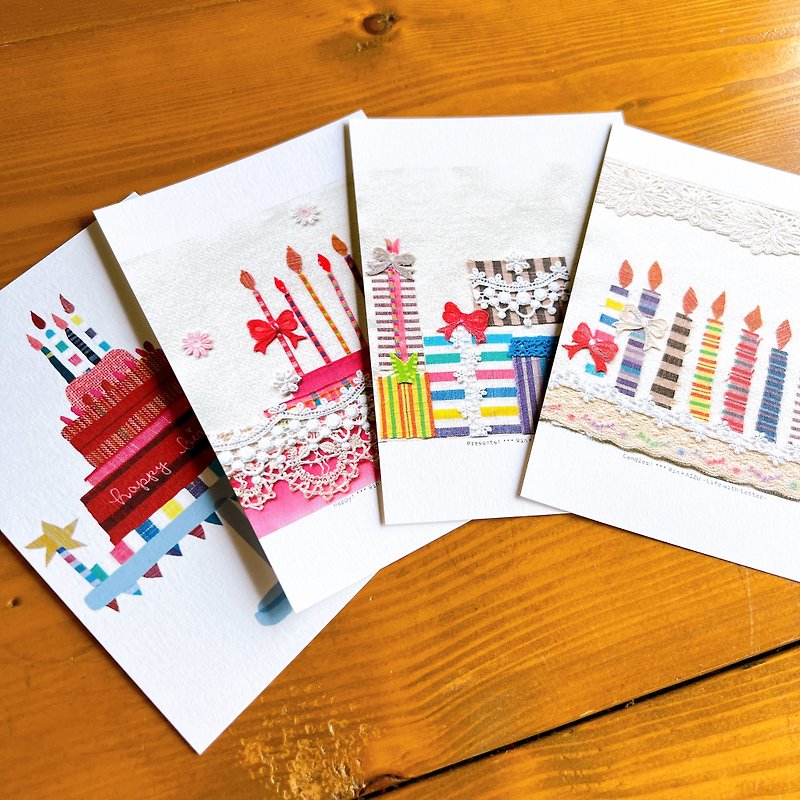 [Celebration Collage Cards] Set of 4 - Cards & Postcards - Paper Multicolor