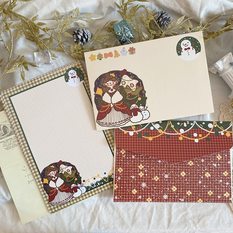 聖誕童話 冬季女孩卡通可愛 信封信紙 - 信封/信紙 - 紙 