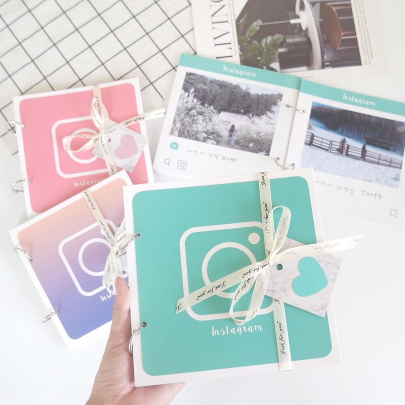 In Stock / IG Camera-Shaped Memory Album - Macaron Color Collection Handmade Photo Album - อัลบั้มรูป - กระดาษ 